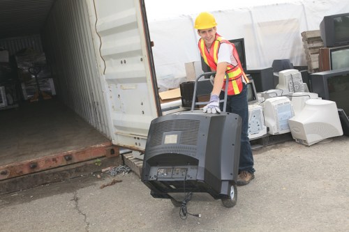 Materials being separated for recycling at a St Albans clearance site